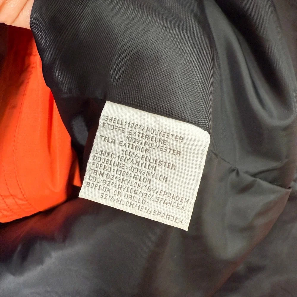 VTG Liz Claiborne Women Orange Lightweight Zip Up Jacket Active Outerwear Size L